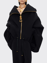 Gold Zipper Black Hoodie Jacket